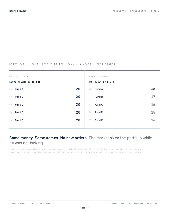 Card 2 of 4, data: Rebalancing harvests volatility