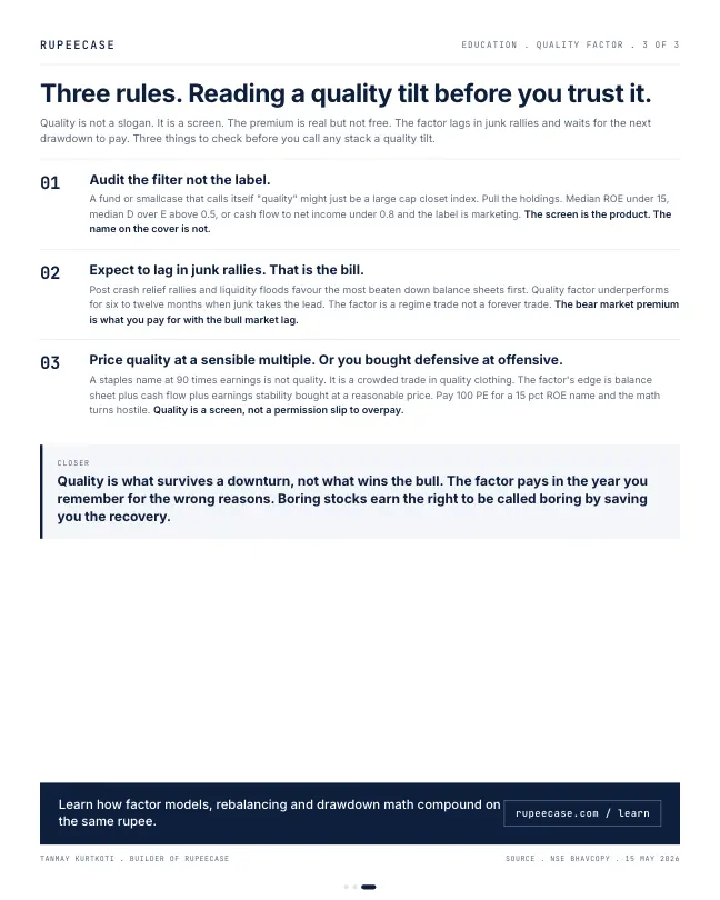 Card 3 of 3, lesson: Quality: the factor that pays in the bear market