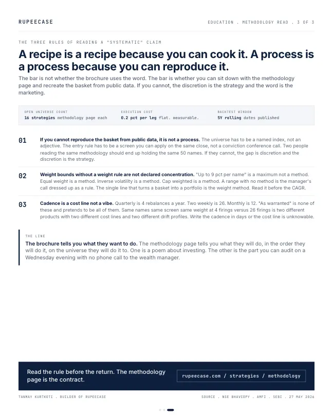Card 3 of 3, rules: Recipe versus paragraph: reading a methodology page