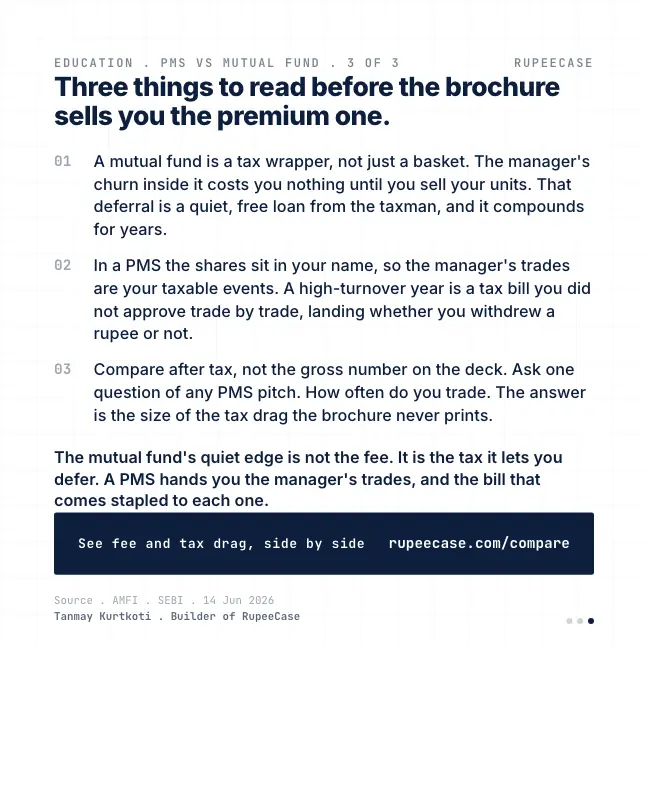 Card 3 of 3, lesson: The tax you pay for someone else's trades