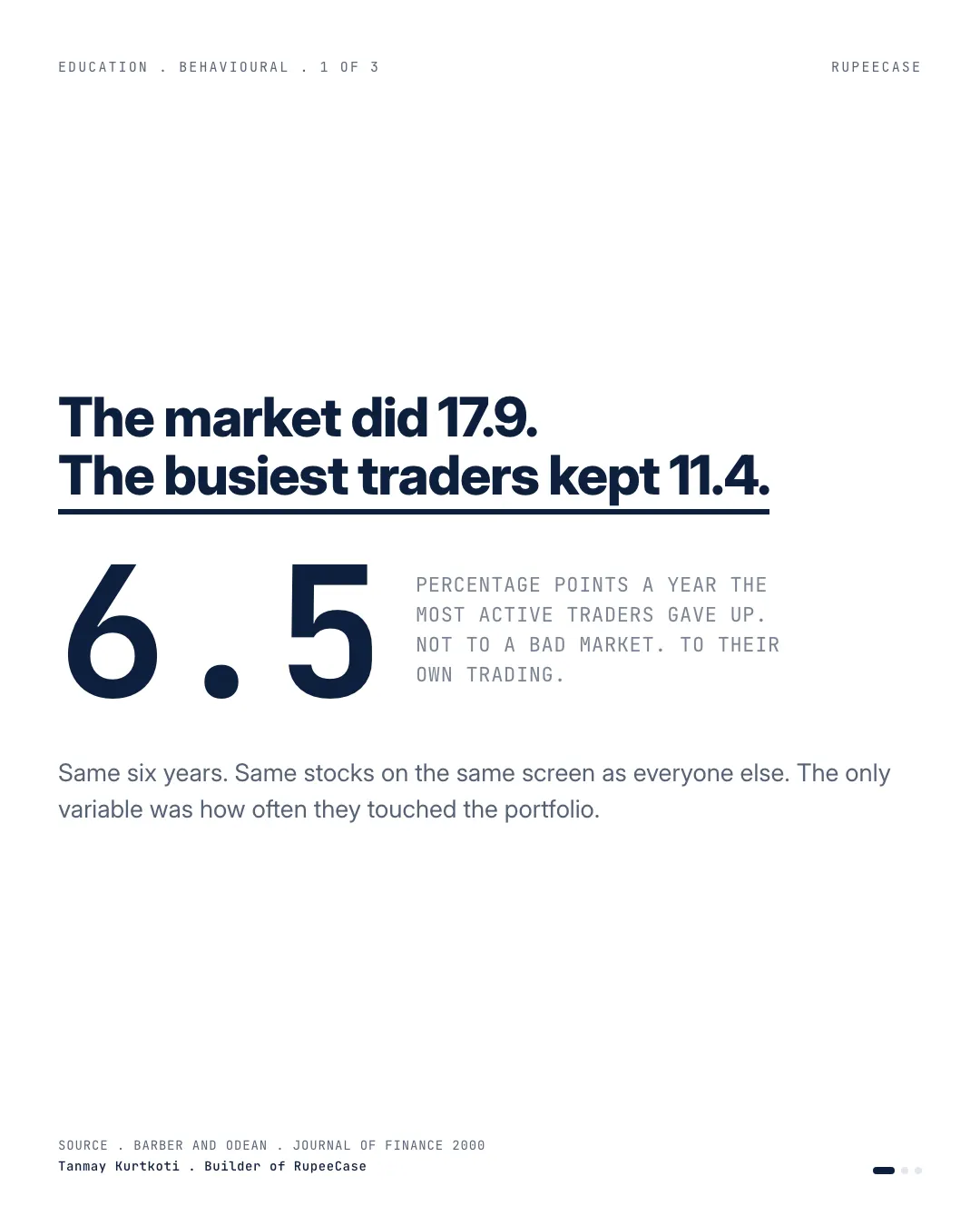 Overtrading and overconfidence, the hook card