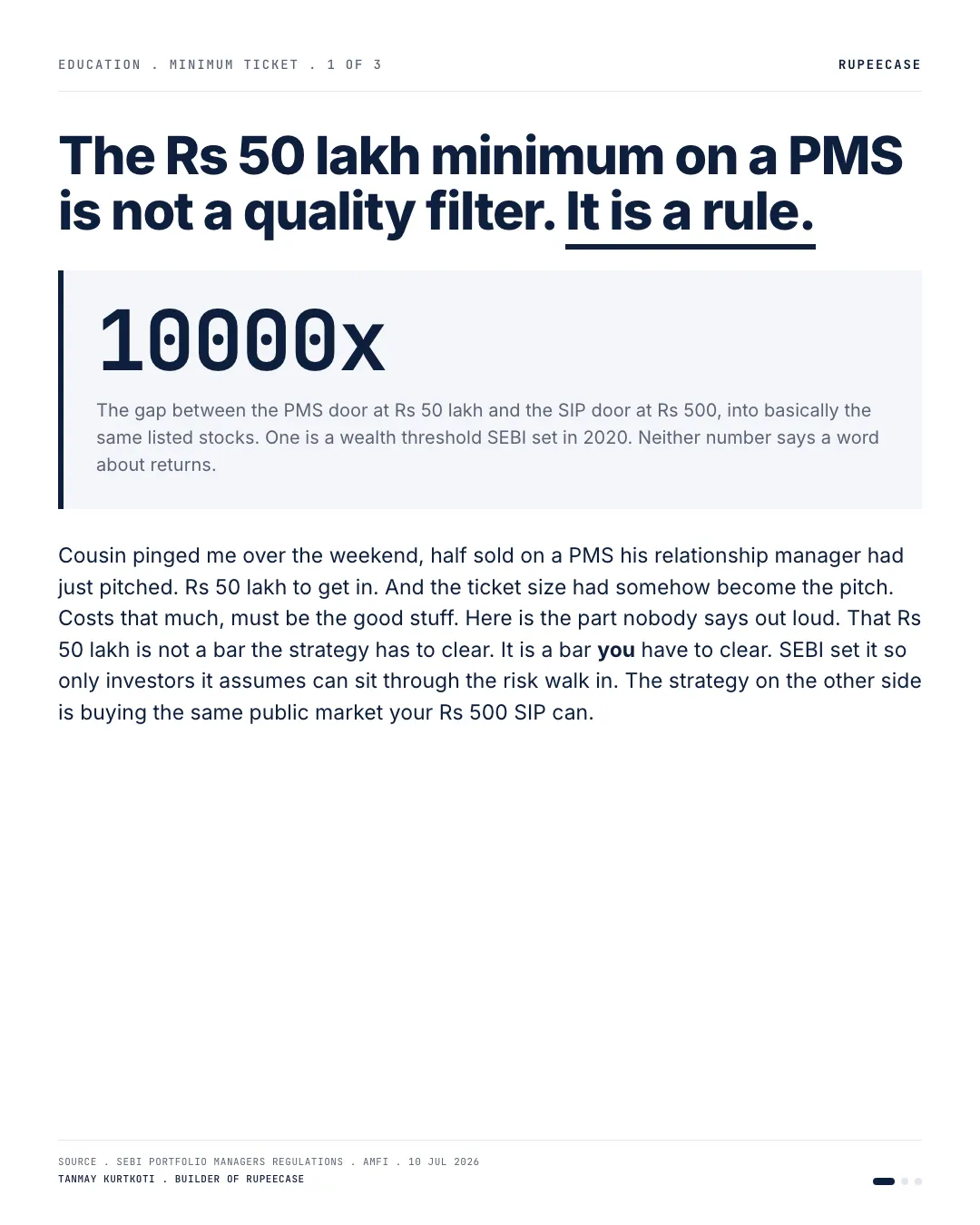 The Rs 50 lakh door, the hook card