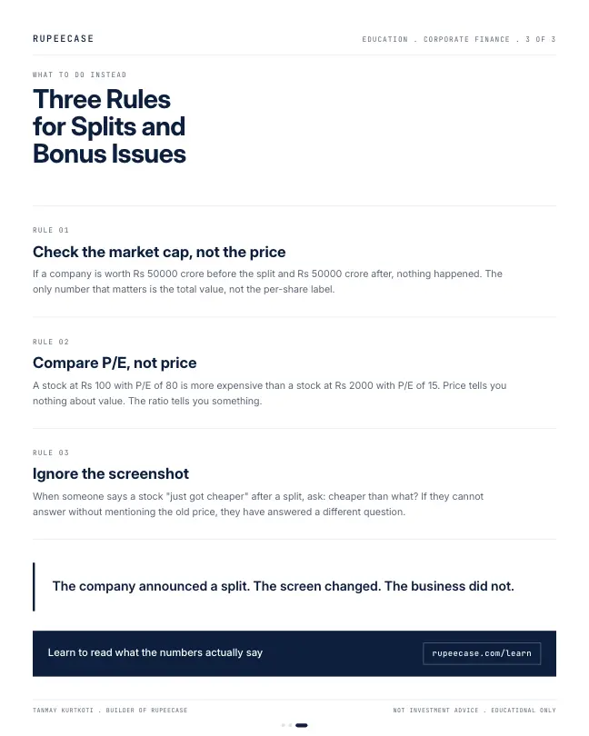 Card 3 of 3, rules: The stock split that changed nothing