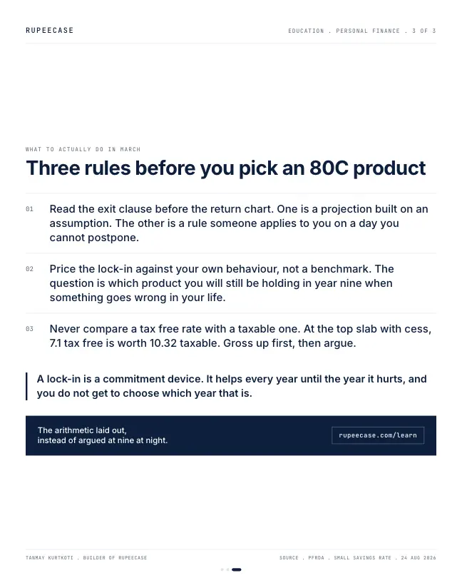 Card 3 of 3, rules: What the lock in costs you